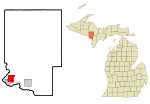 Dickinson County Michigan Incorporated and Unincorporated areas Iron Mountain Highlighted